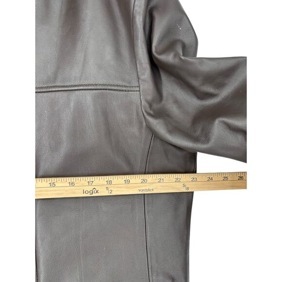 Leather Madness Brad Pitt Fight Club Button Front Leather Coat Mens Large Lined - Picture 5 of 11